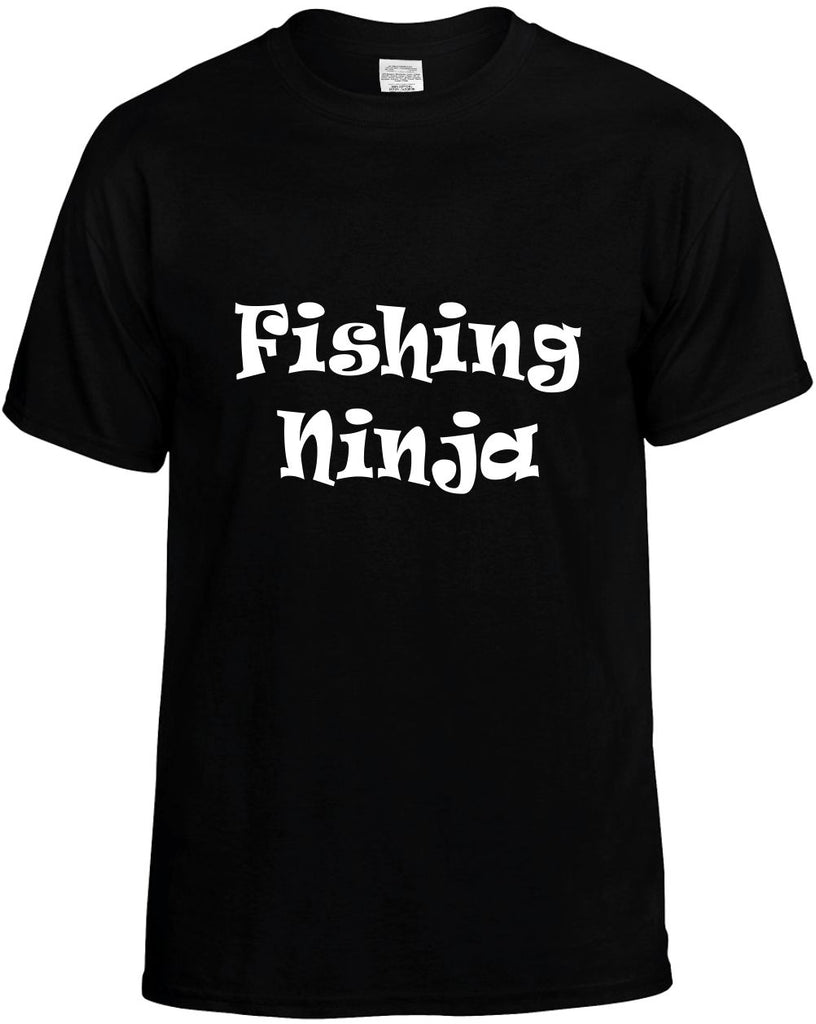 fishing ninja humorous cool mens funny t-shirt black