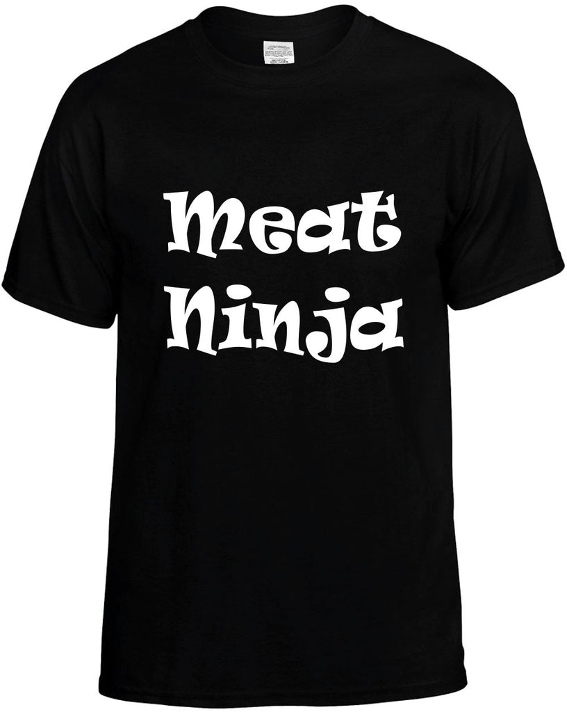 meat ninja humorous cool mens funny t-shirt black