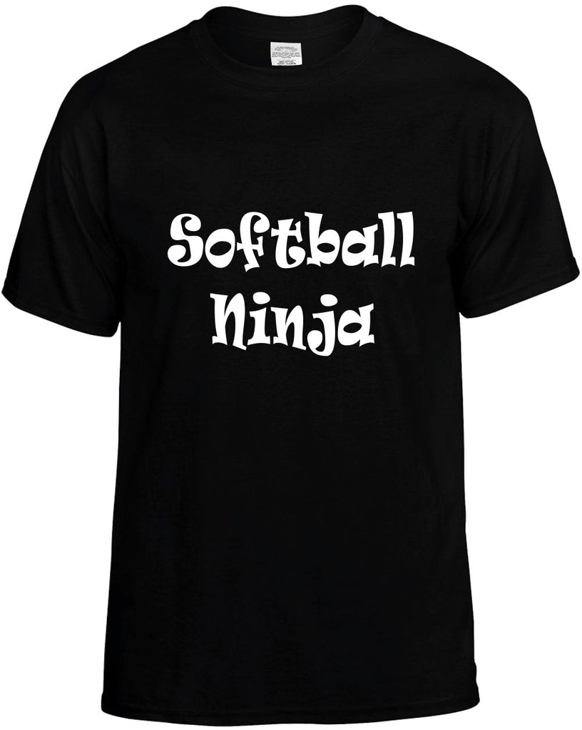 softball ninja humor sports cool mens funny t-shirt black