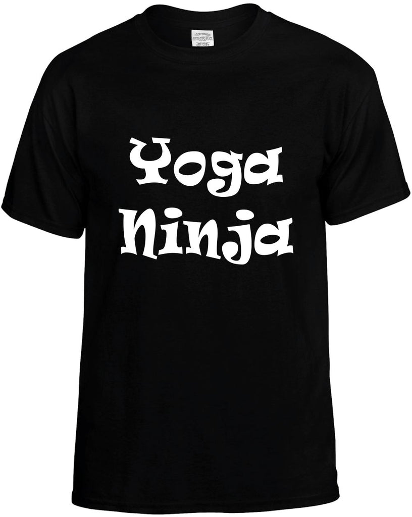 yoga ninja humorous cool mens funny t-shirt black