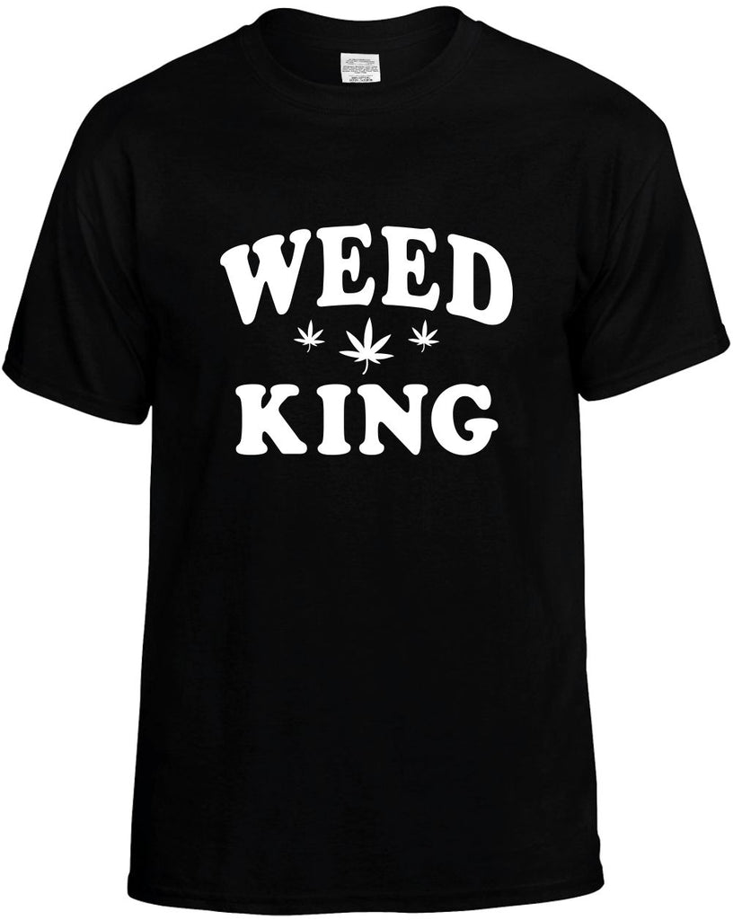 weed king with pot weed leaf mens funny t-shirt black