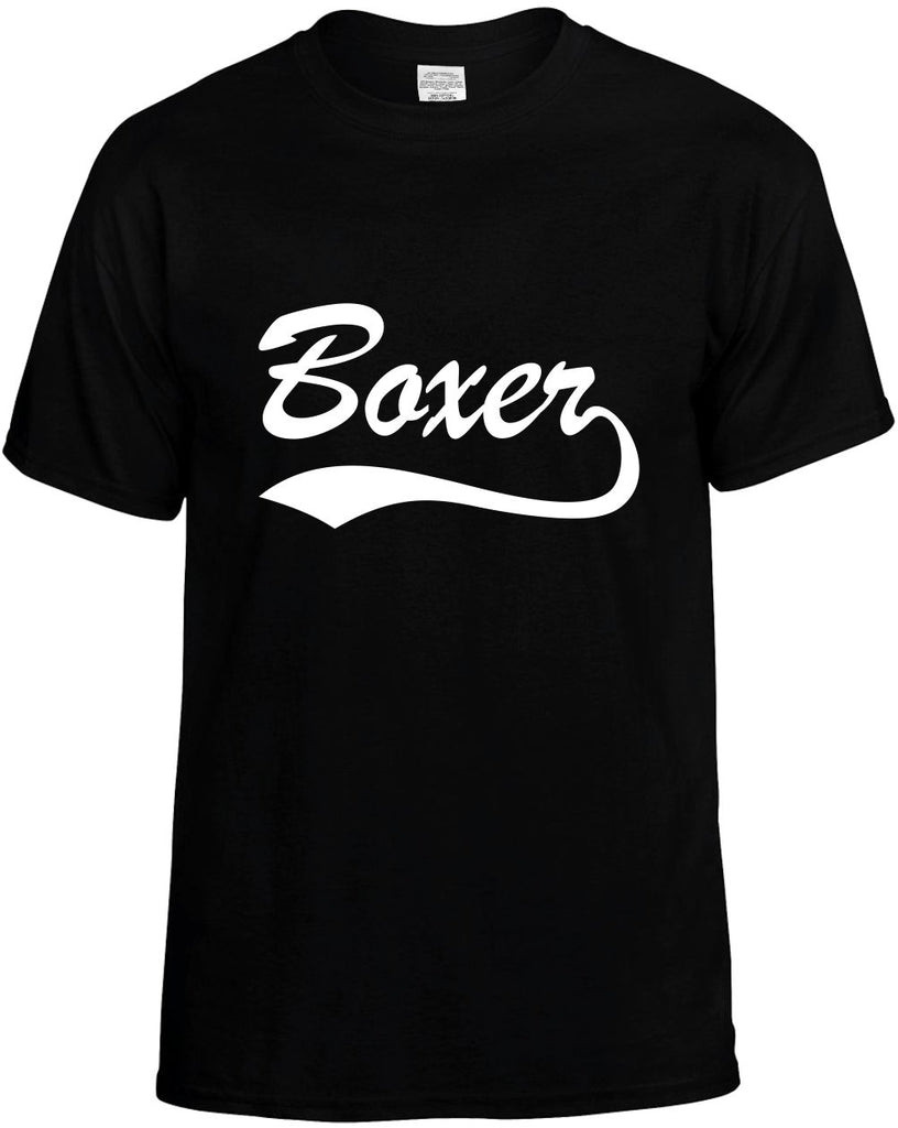 boxer baseball font sports mens funny t-shirt black