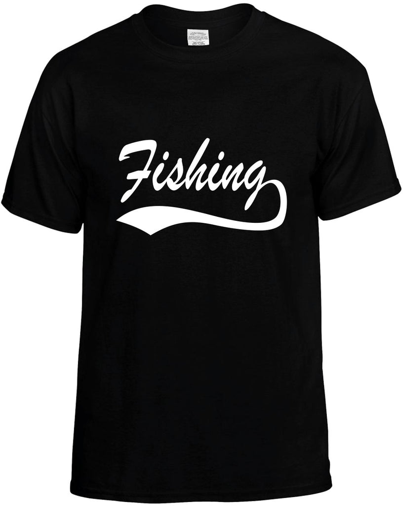 fishing baseball font sports mens funny t-shirt black
