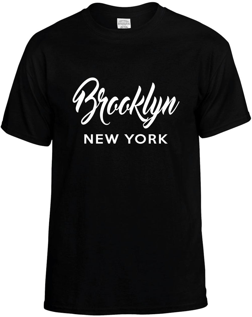 brooklyn new york city state mens funny t-shirt black