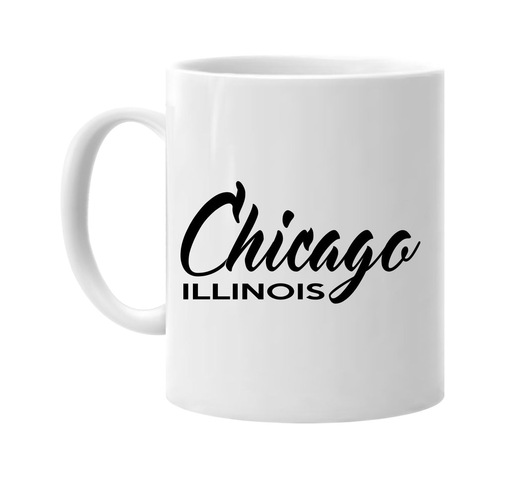 chicago illinois city state signature outlet novelty coffee cup mug graphic gift ideas gifts for the family mom dad