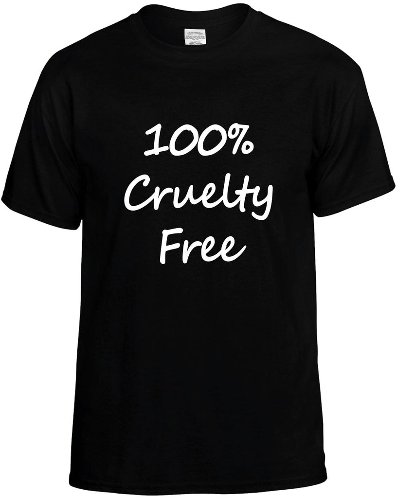 100% cruelty free vegan health mens funny t-shirt black