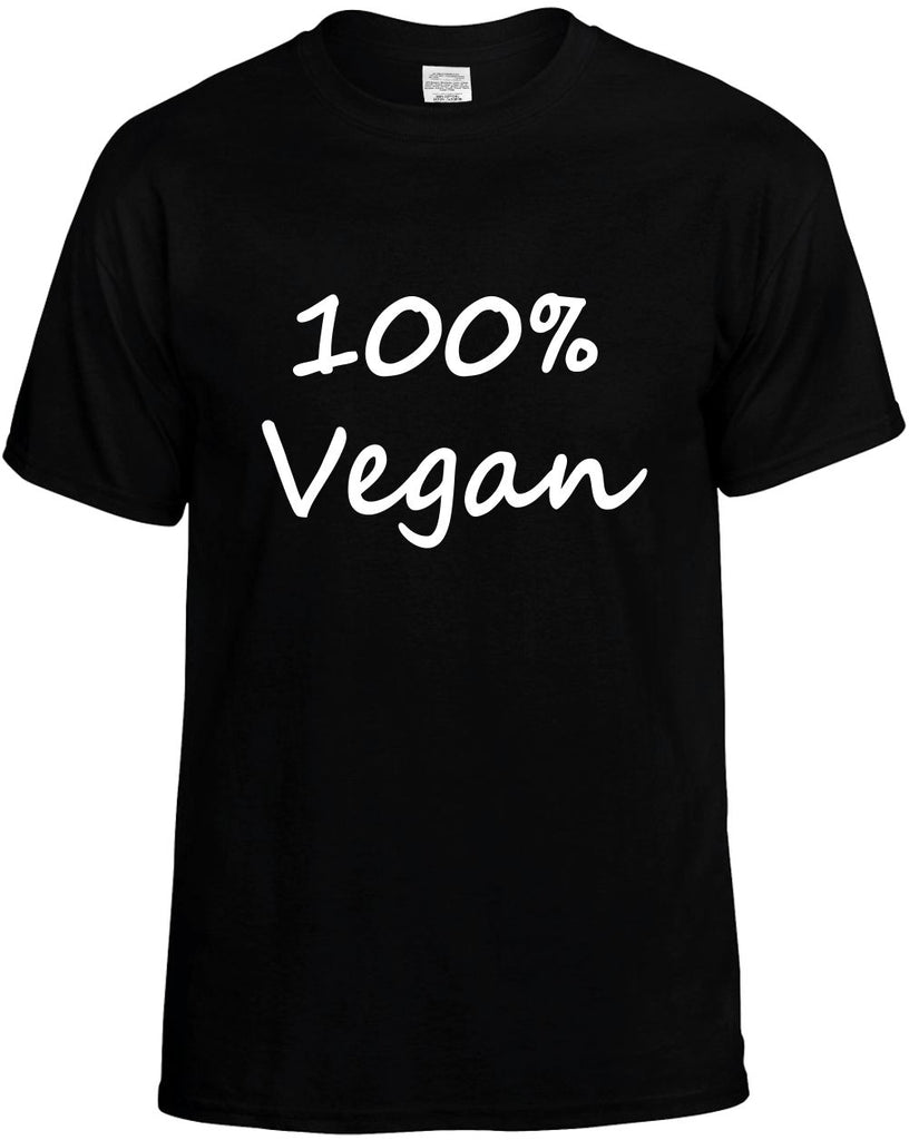 100% vegan food health mens funny t-shirt black