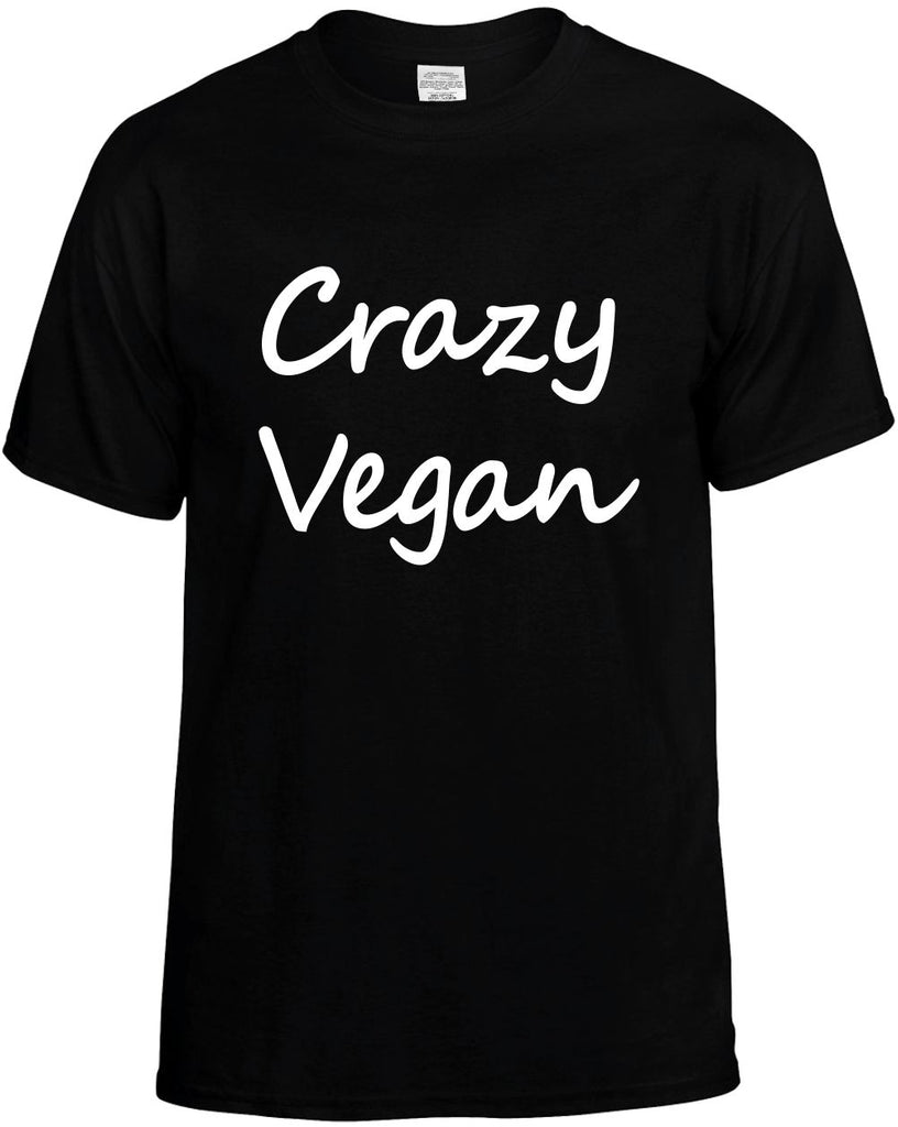 crazy vegan herbivore vegetarian mens funny t-shirt black