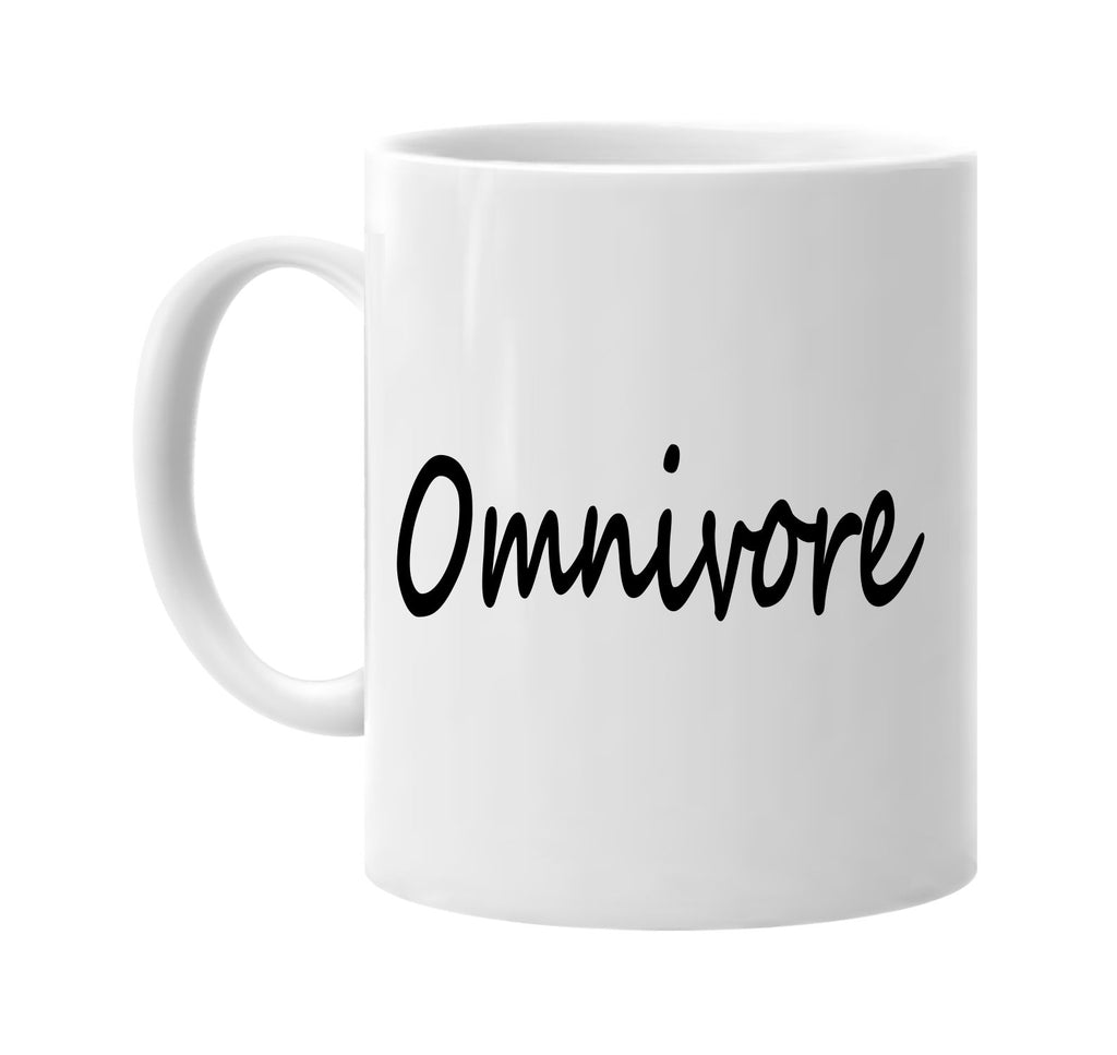 omnivore food healthy vegan signature outlet novelty coffee cup mug graphic gift ideas gifts for the family mom dad