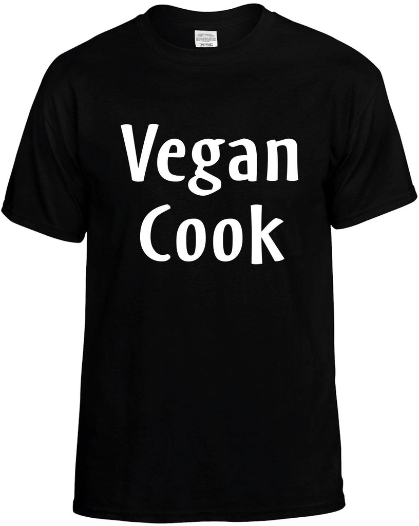 vegan cook food health vegetarian mens funny t-shirt black