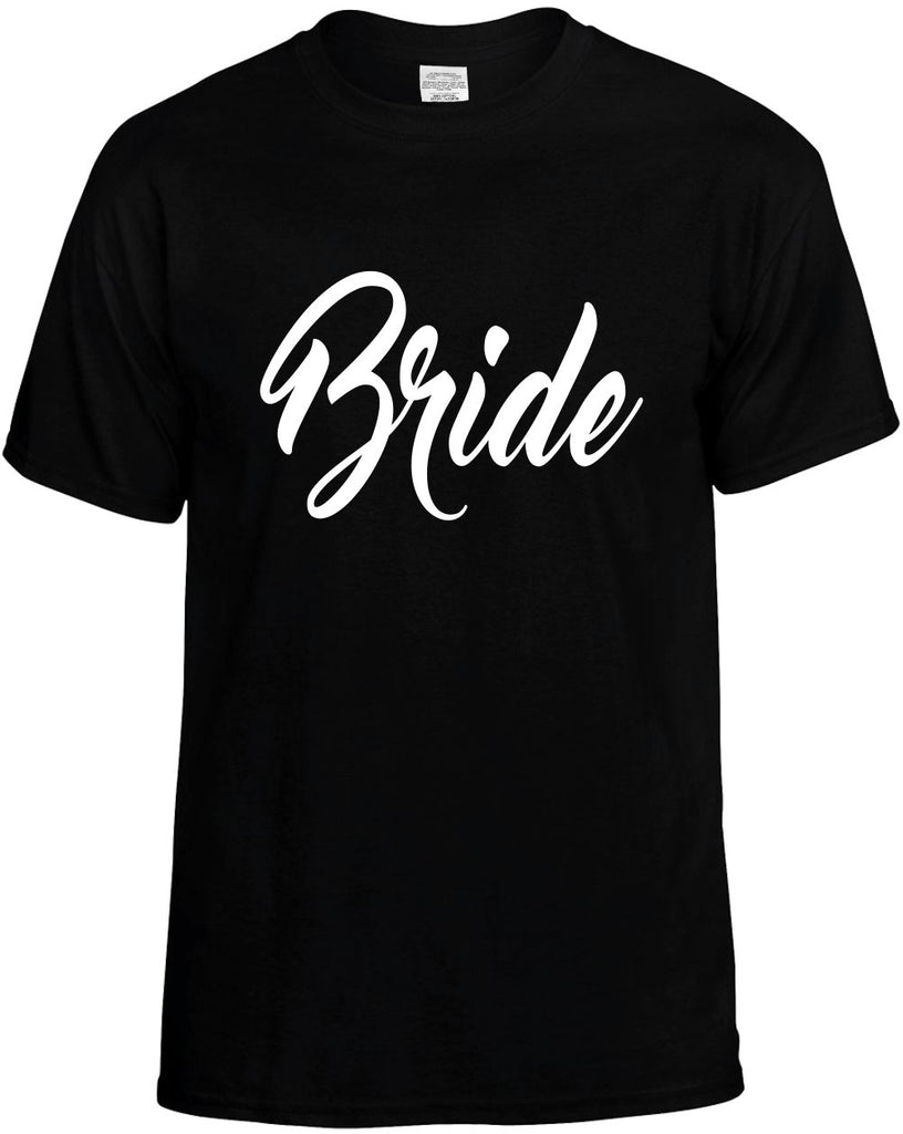 bride new font wedding party mens funny t-shirt black