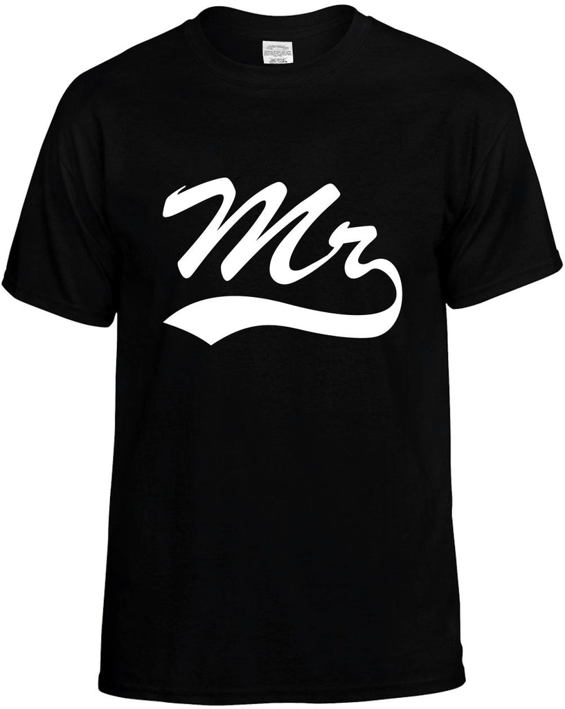 mr baseball font groom wedding mens funny t-shirt black