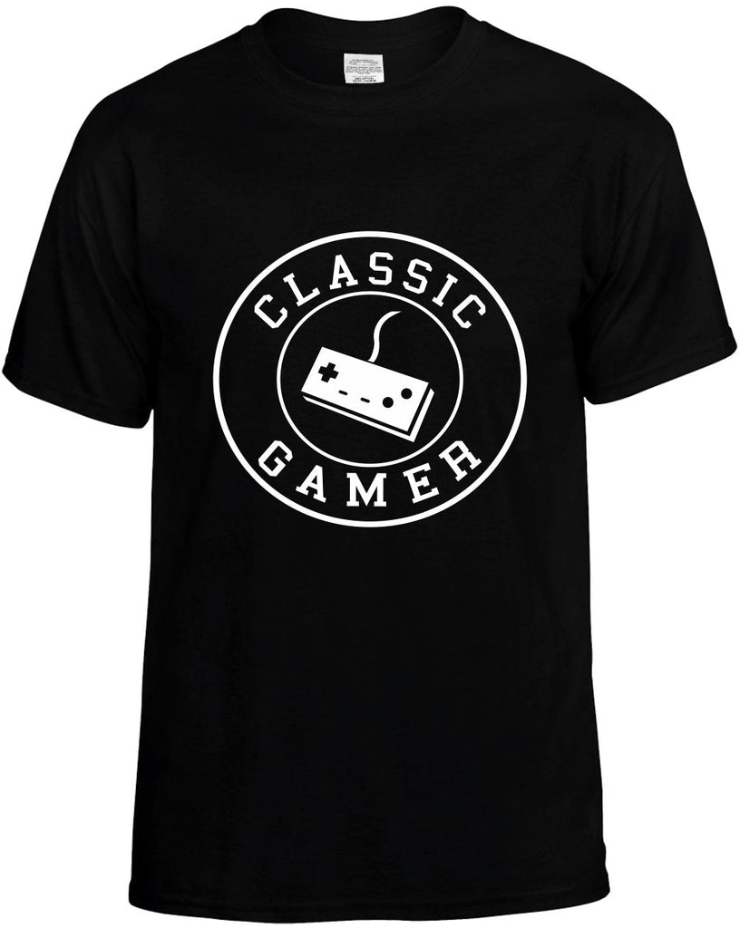 classic gamer circle with remote mens funny t-shirt black