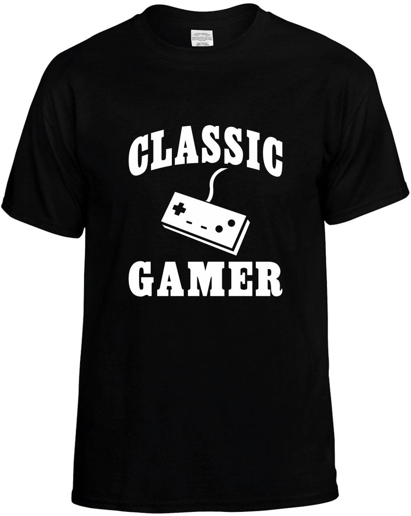 classic gamer old school gaming mens funny t-shirt black