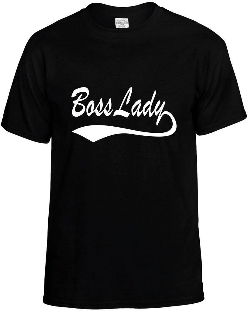boss lady baseball font cool mens funny t-shirt black