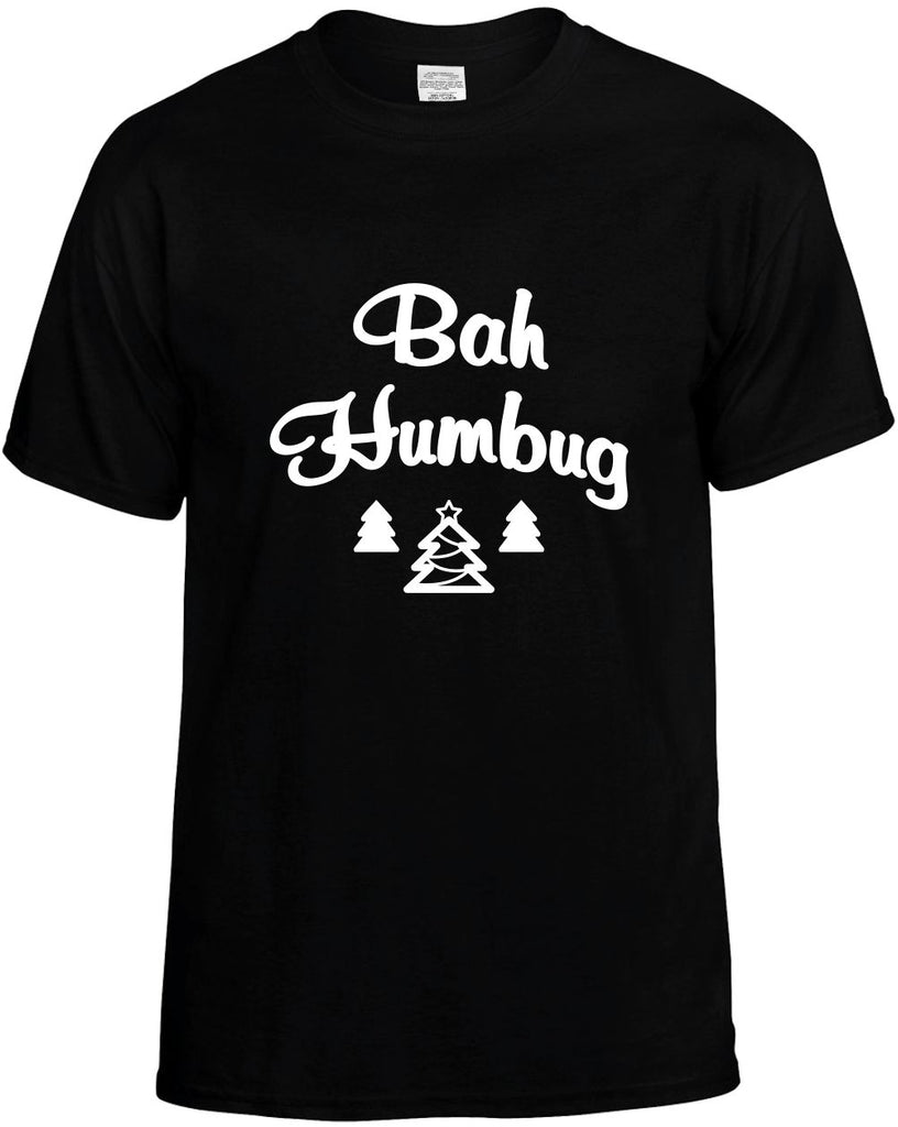 bah humbug with trees mens funny t-shirt black