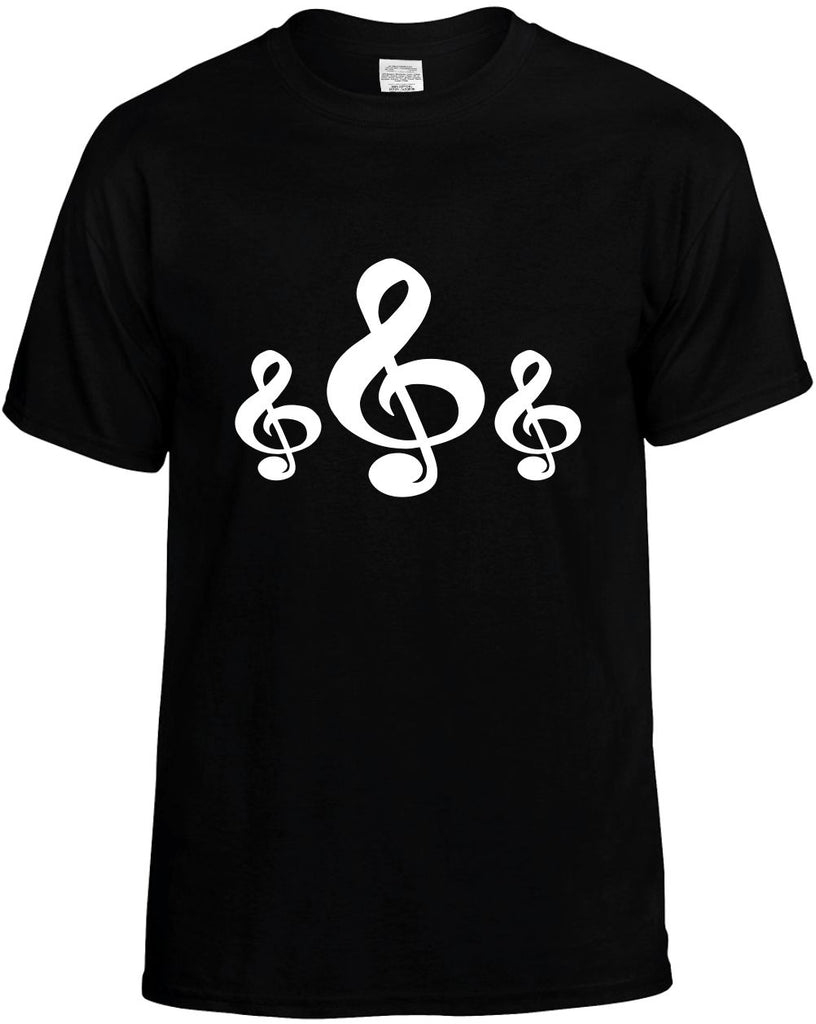 cleft note cluster music note mens funny t-shirt black