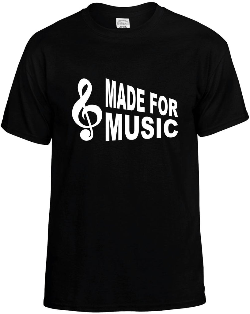 made for music with cleft note mens funny t-shirt black