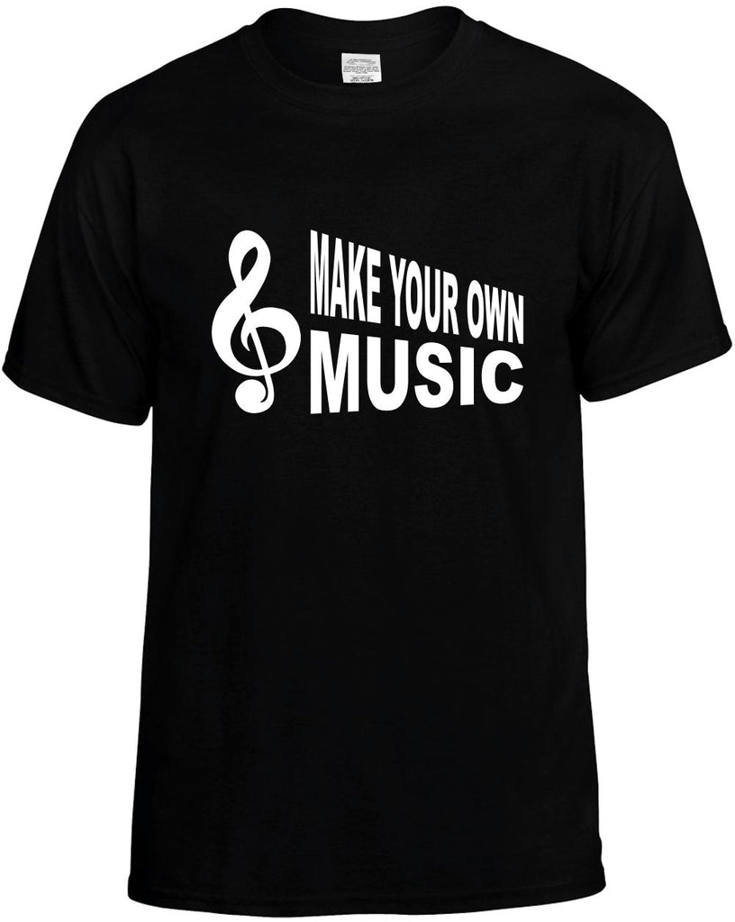 make your own music cleft note mens funny t-shirt black