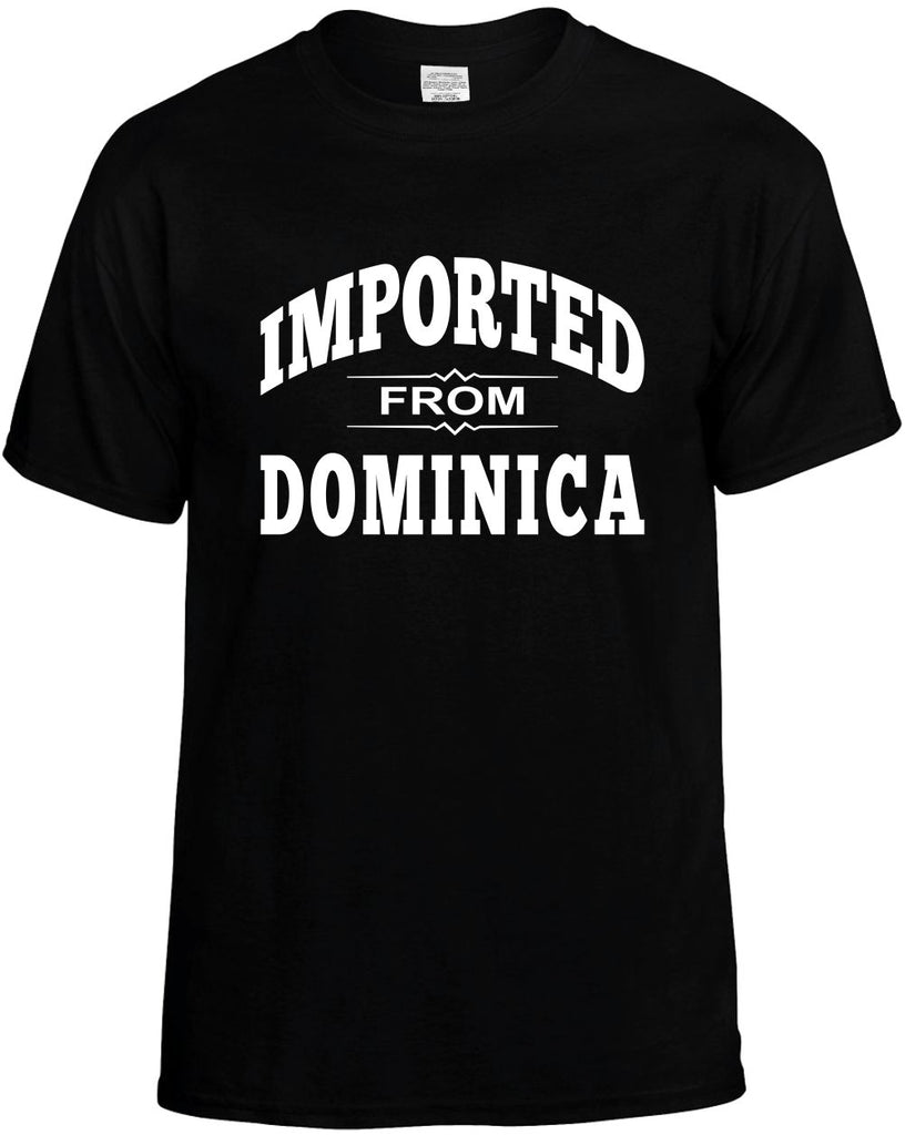 imported from dominica mens funny t-shirt black