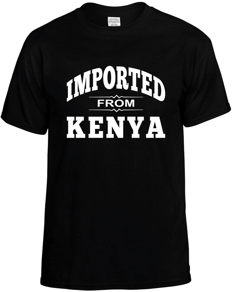 imported from kenya mens funny t-shirt black