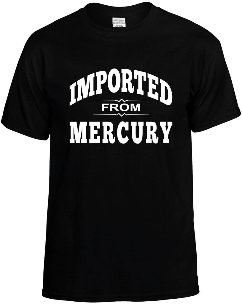 imported from mercury mens funny t-shirt black