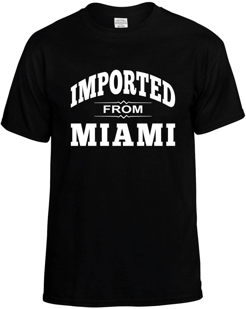 imported from miami mens funny t-shirt black