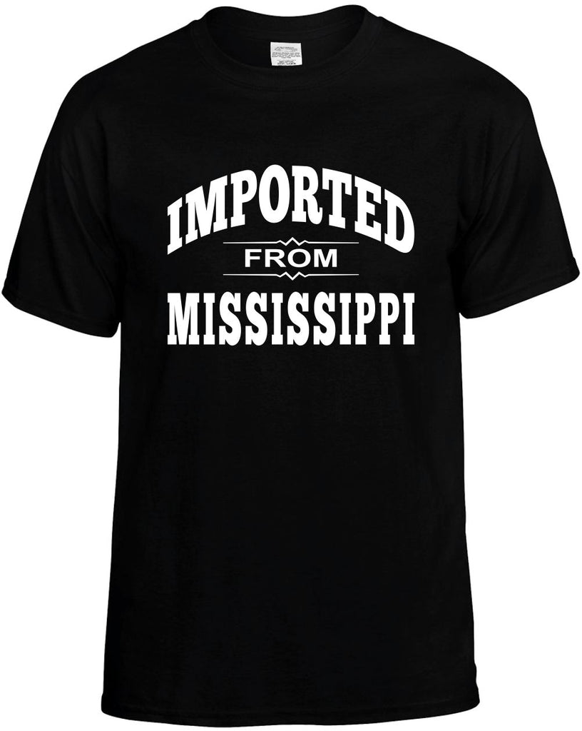 imported from mississippi mens funny t-shirt black