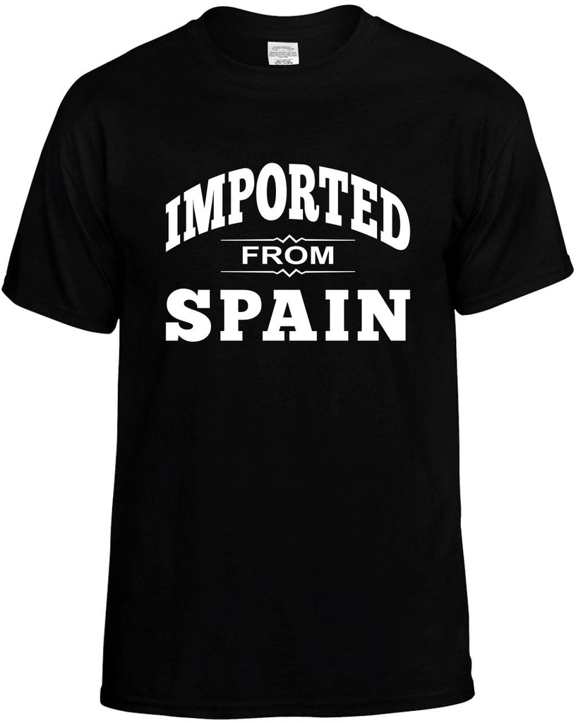 imported from spain mens funny t-shirt black