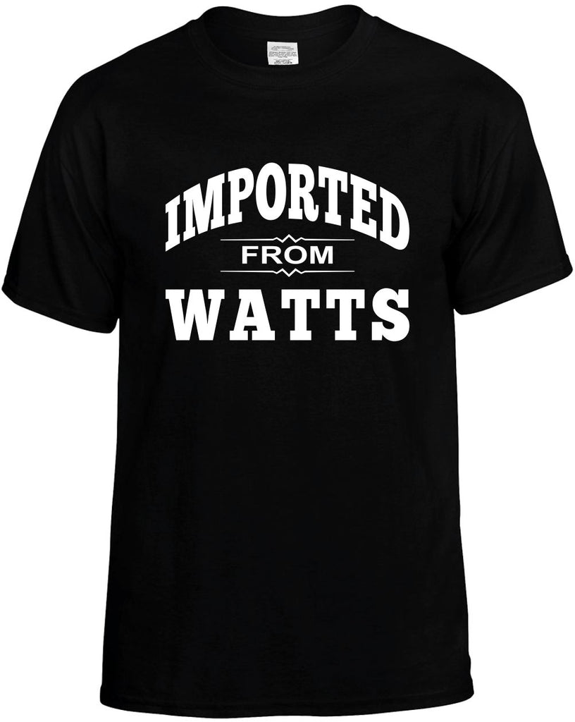 imported from watts mens funny t-shirt black