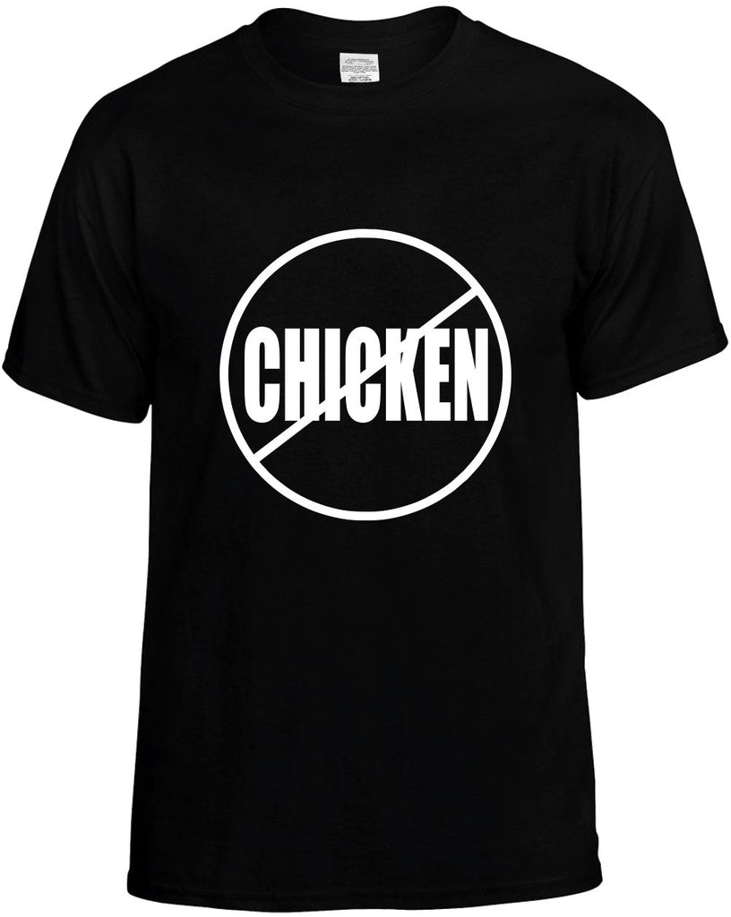 no chicken anti-chicken mens funny t-shirt black