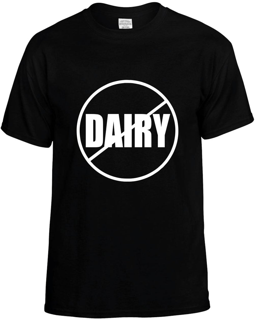 no dairy anti-dairy mens funny t-shirt black