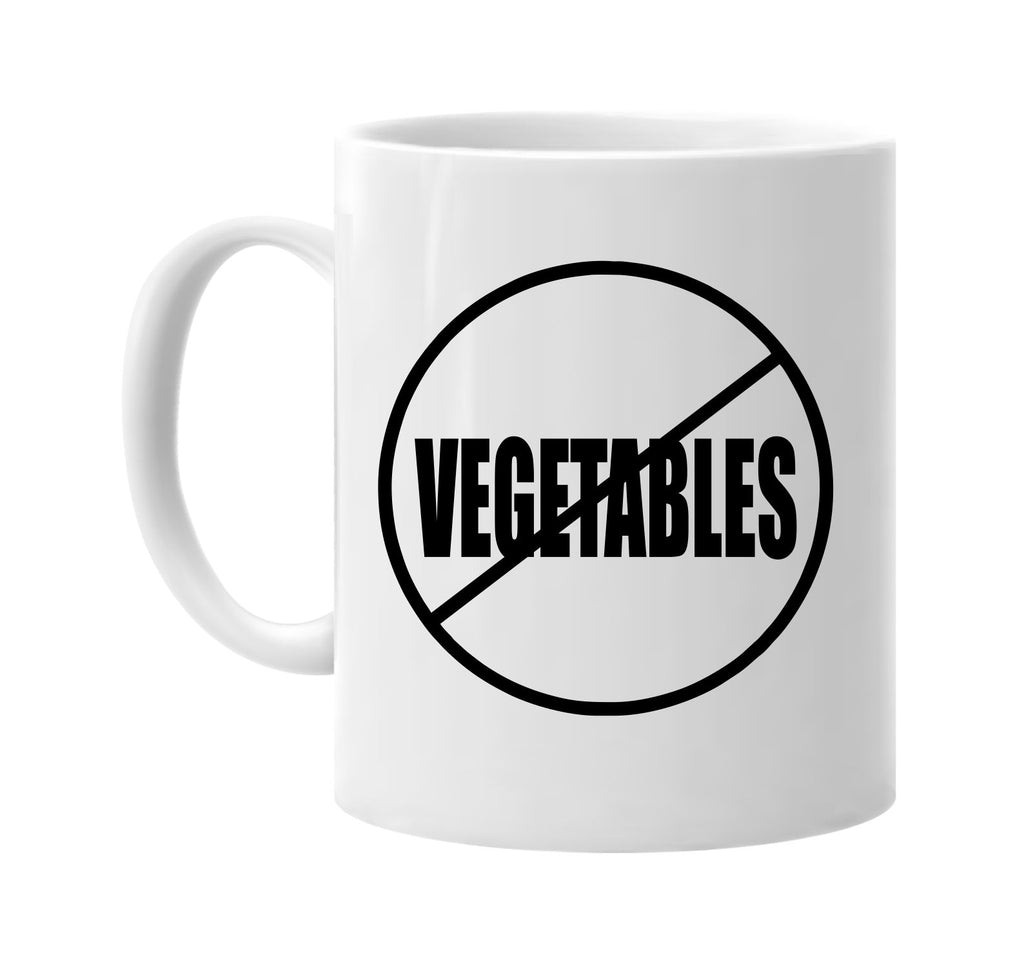 no vegetables anti-vegetables signature outlet novelty coffee cup mug graphic gift ideas gifts for the family mom dad