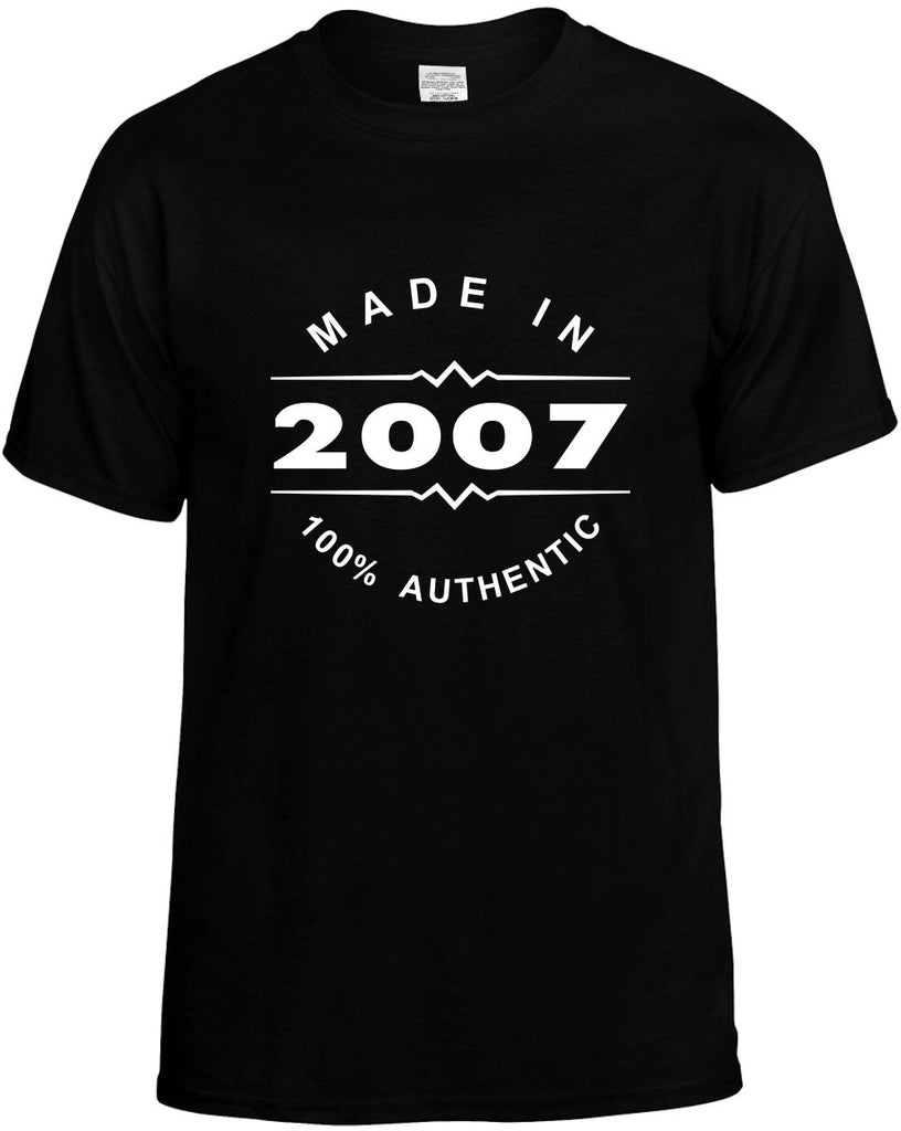 made in 2007 mens funny t-shirt black