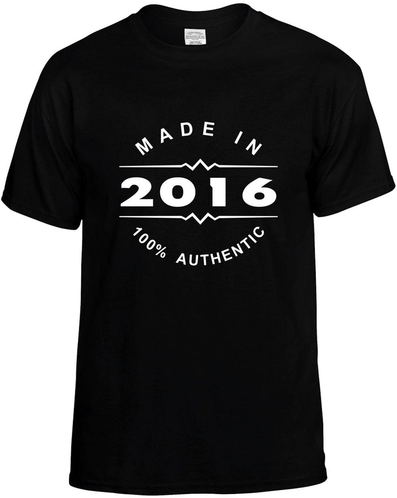 made in 2016 mens funny t-shirt black
