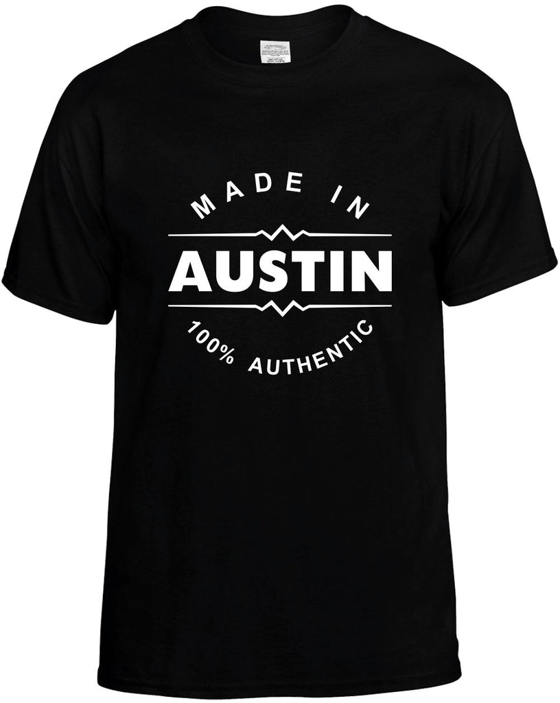 made in austin mens funny t-shirt black