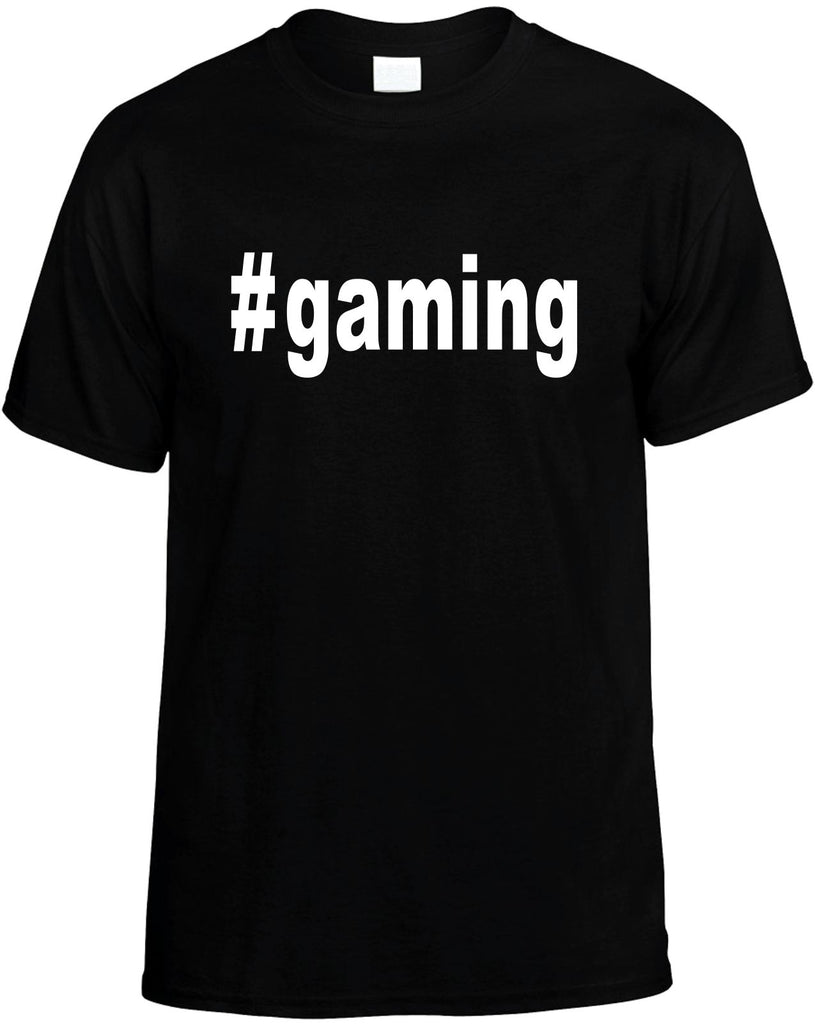 #gaming hashtag tee shirt gamer mens funny t-shirt black