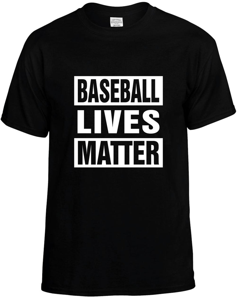 baseball lives matter mens funny t-shirt black