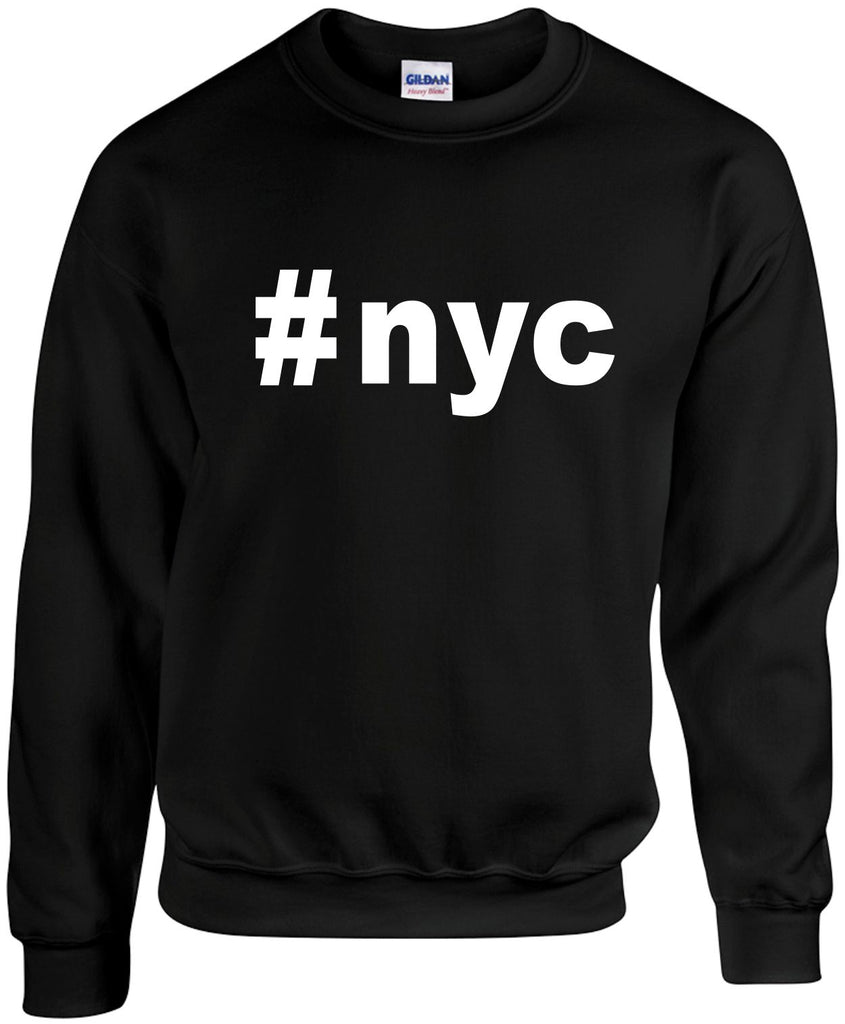 nyc hashtag nyc ny unisex crewneck sweatshirt black signature outlet novelty 