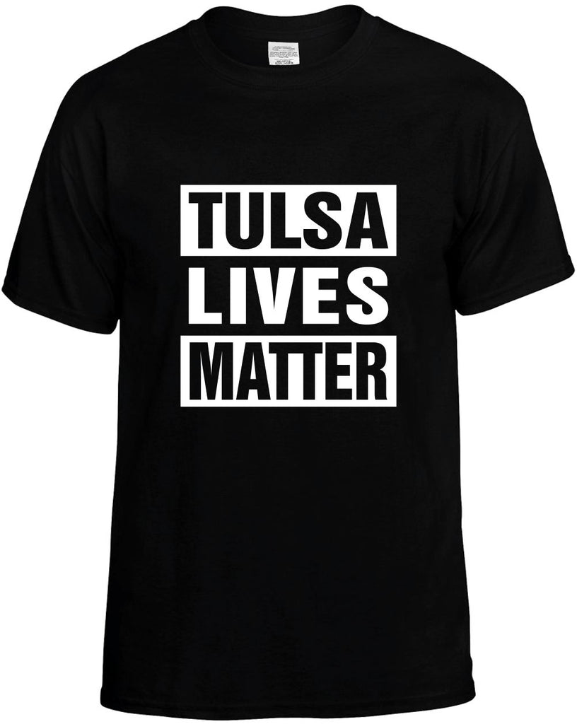 tulsa lives matter mens funny t-shirt black