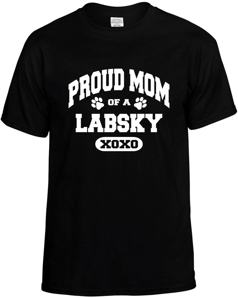 proud mom of a labsky mens funny t-shirt black