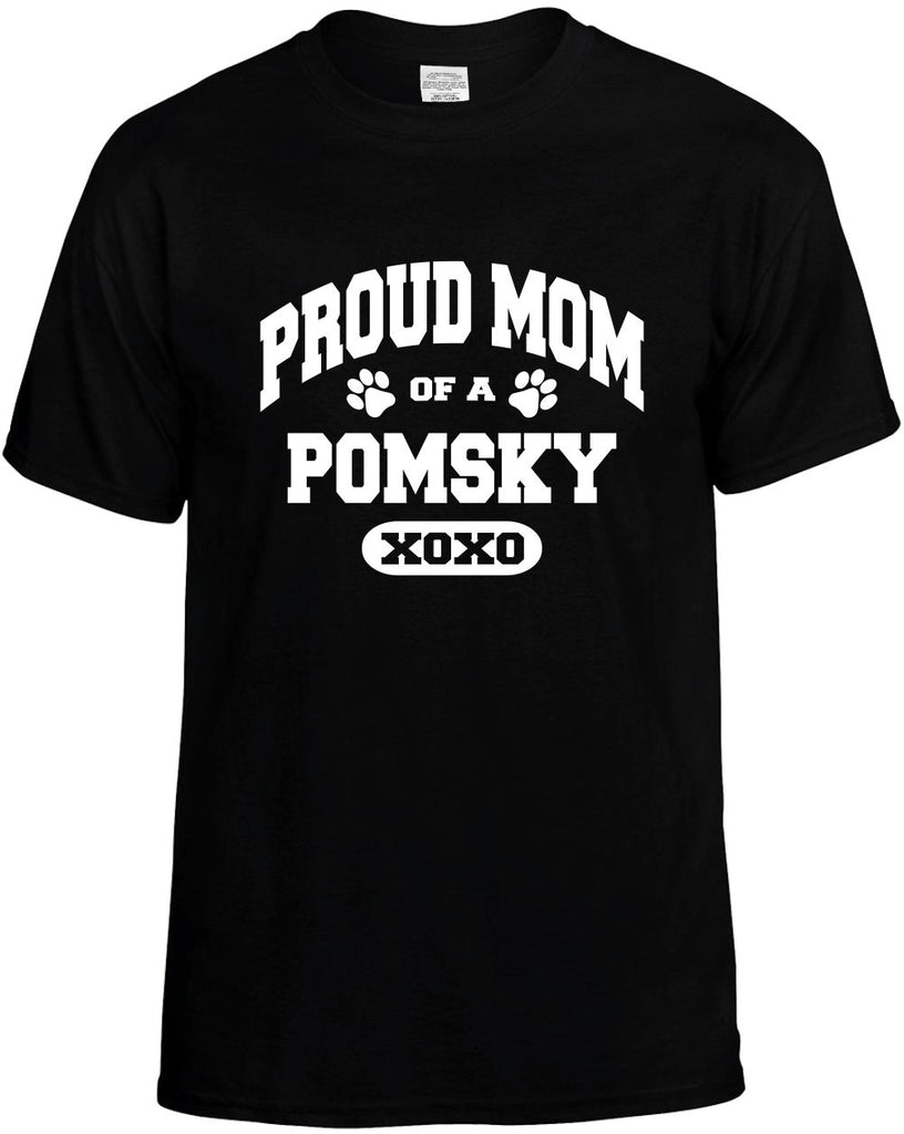 proud mom of a pomsky mens funny t-shirt black