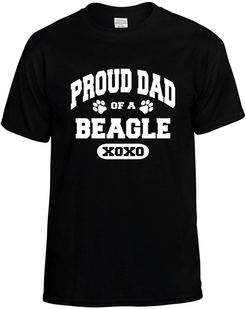 proud dad of a beagle mens funny t-shirt black