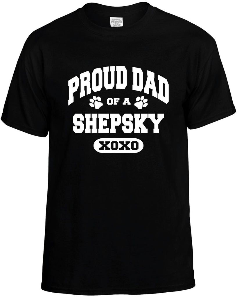 proud dad of a shepsky mens funny t-shirt black