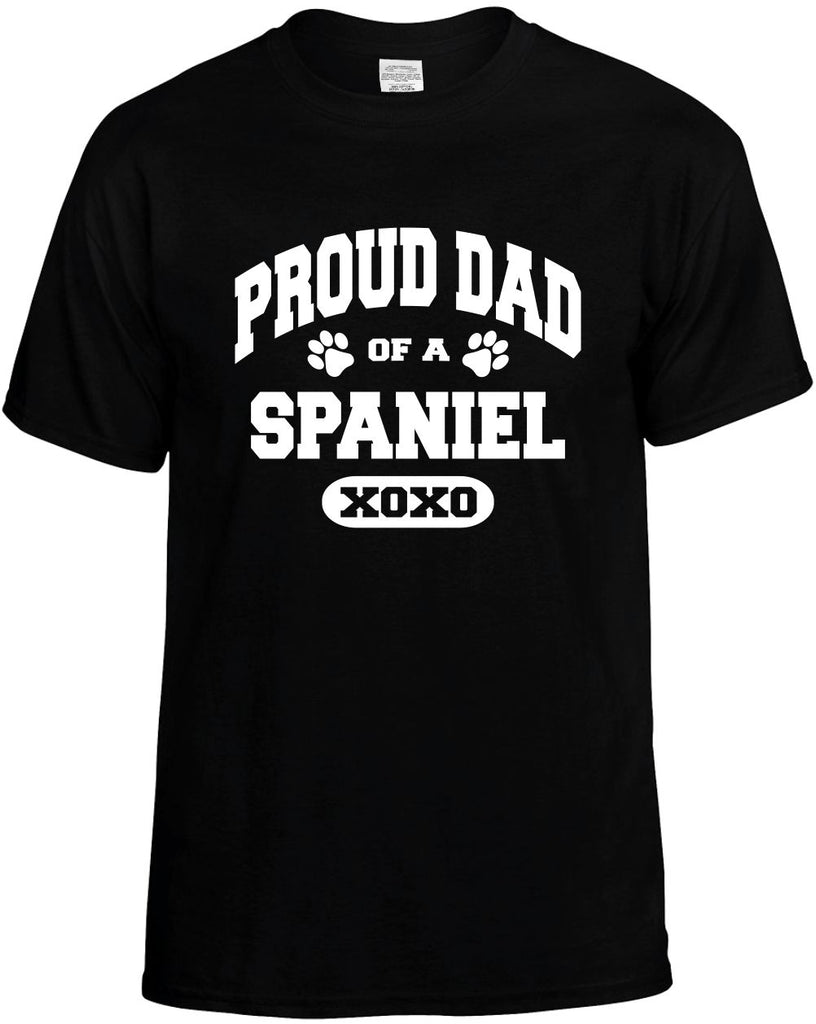 proud dad of a spaniel mens funny t-shirt black