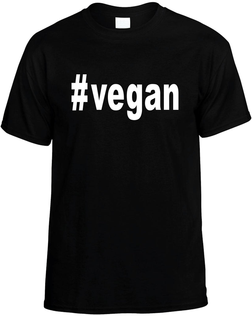 #vegan hashtag tee shirt no animal mens funny t-shirt black