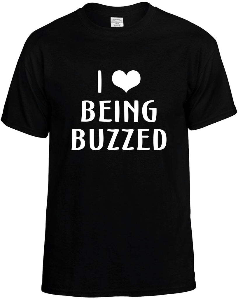 i love heart being buzzed mens funny t-shirt black