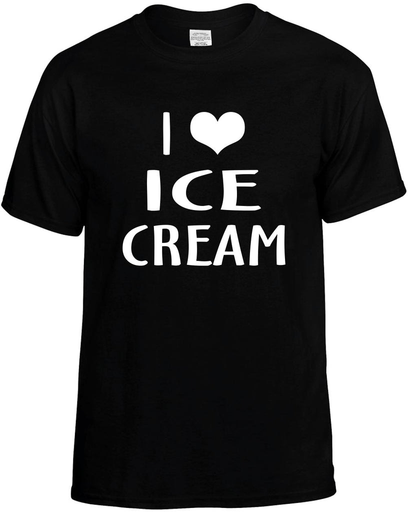 i love heart ice cream mens funny t-shirt black
