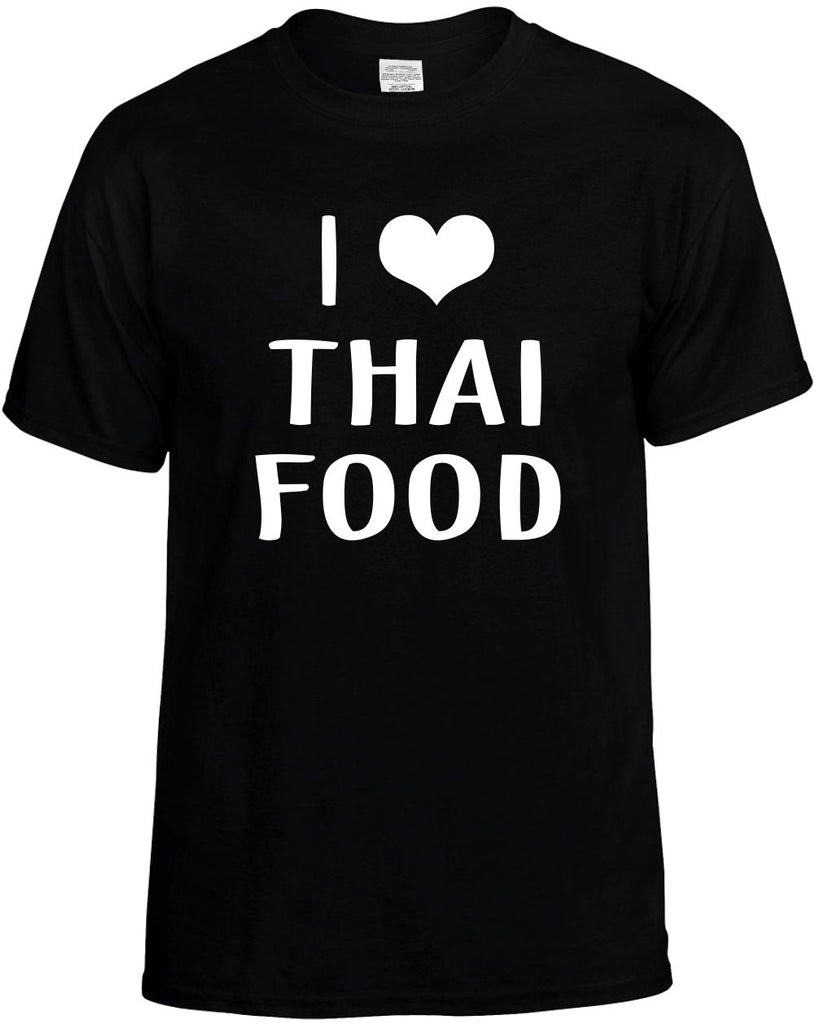 i love heart thai food mens funny t-shirt black