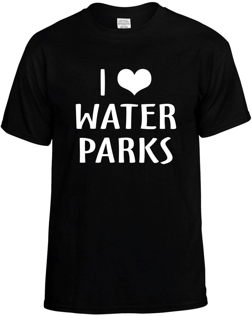 i love heart water parks mens funny t-shirt black